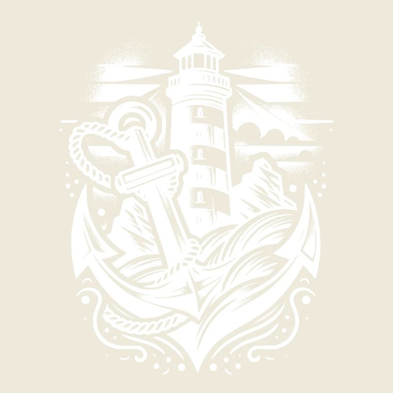 Phare côtier avec ancre et feu