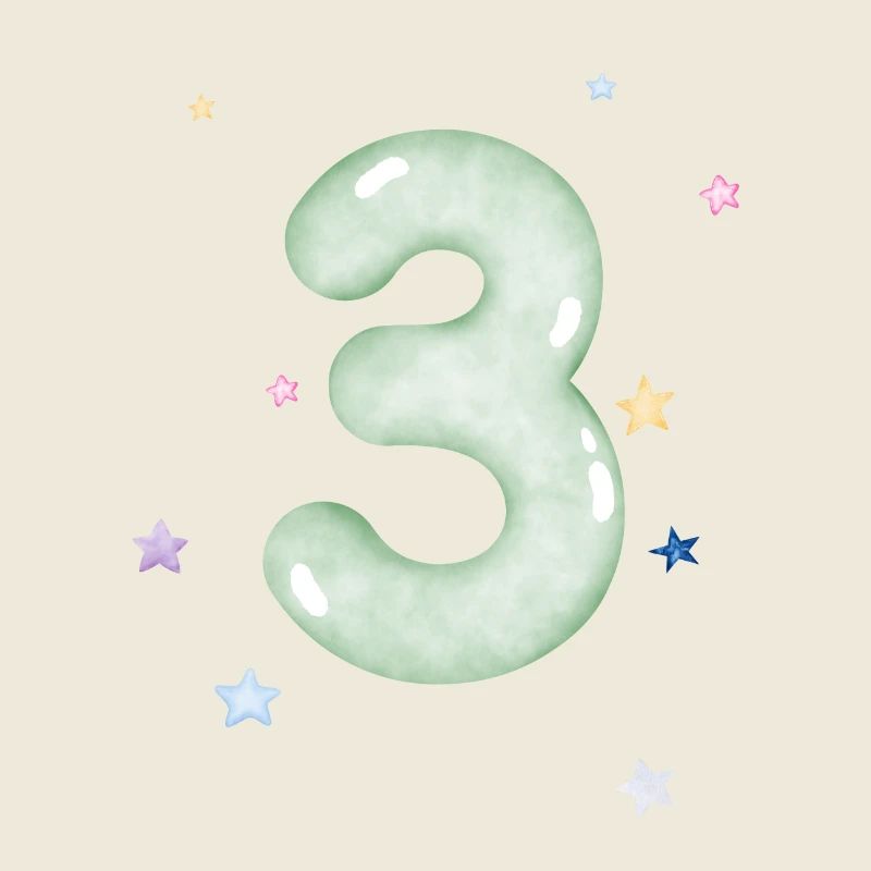 3e anniversaire watercolor étoile