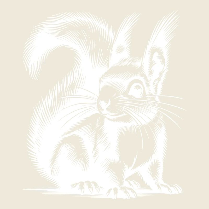 Children's Sketch Squirrel Pencil Drawing