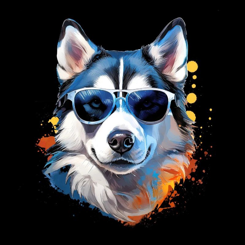 Husky mit Sonnenbrille