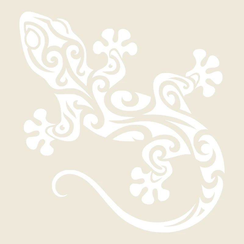 Cute Gecko in Tribal Tattoo Ink Style