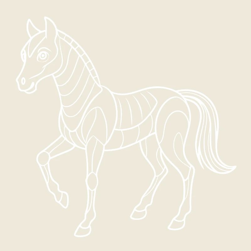 Futuristic Horse - Line Drawing