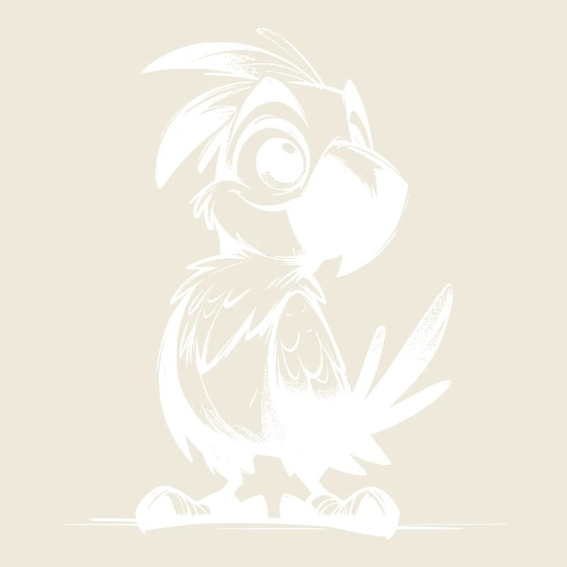 Little Cute Parrot Kids Pencil Drawing