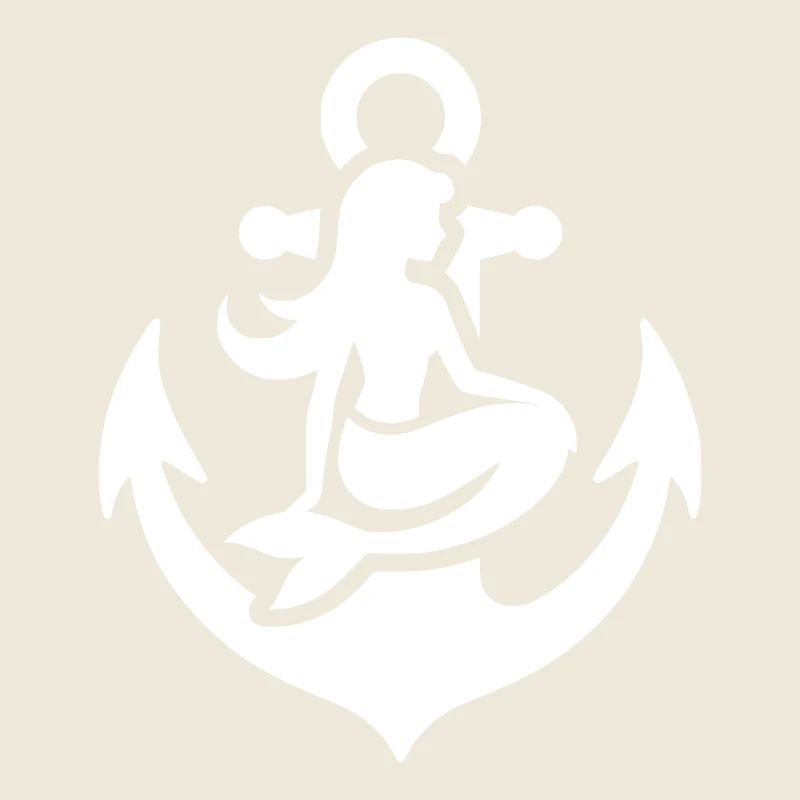 Tatouage d’ancre de bateau avec sirène élégante