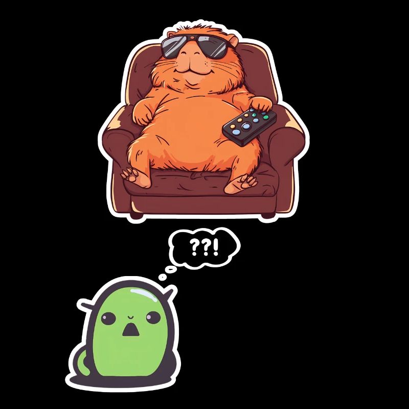 Funny Graphic Tee Capybara Selfie With Ufos Weird