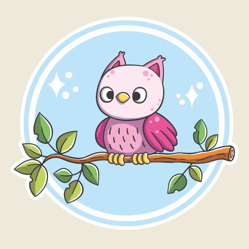 Hibou mignon sur une branche