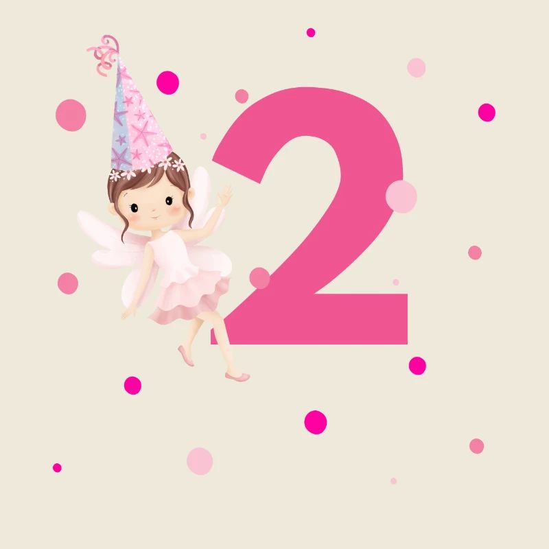 2e anniversaire fée rose