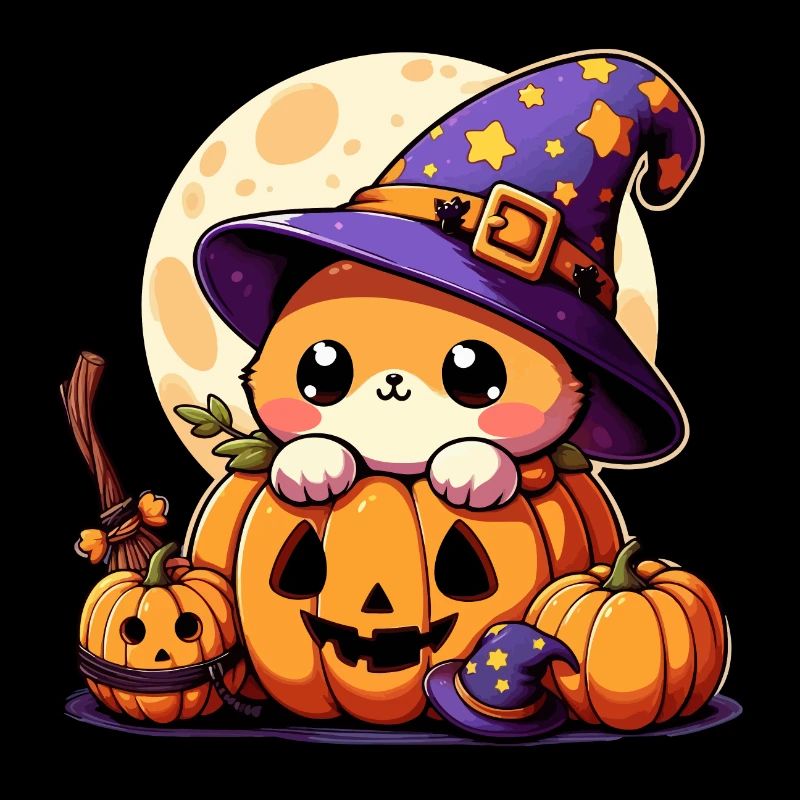 Süße kleine Halloween-Katze