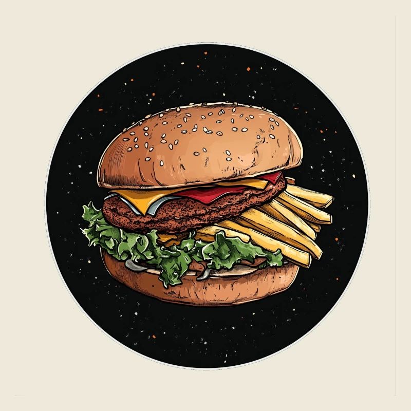Burger avec frites – goût sur la main
