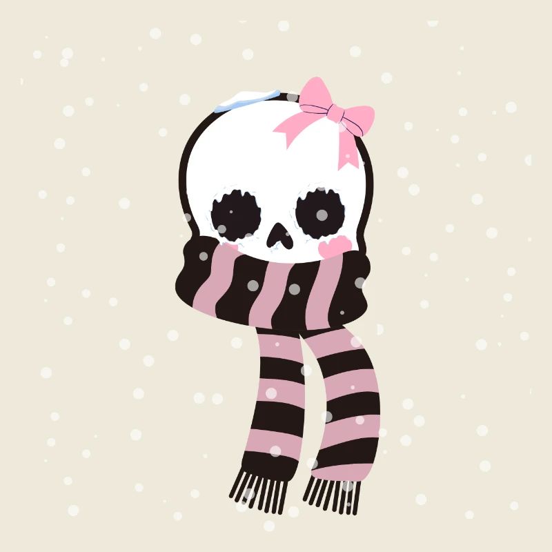 Squelette mignon gelé avec ruban mignon