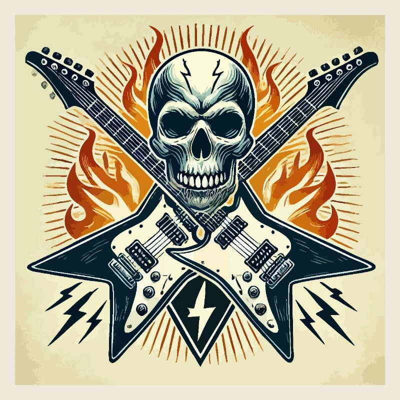 Affiche Rock avec Guitares