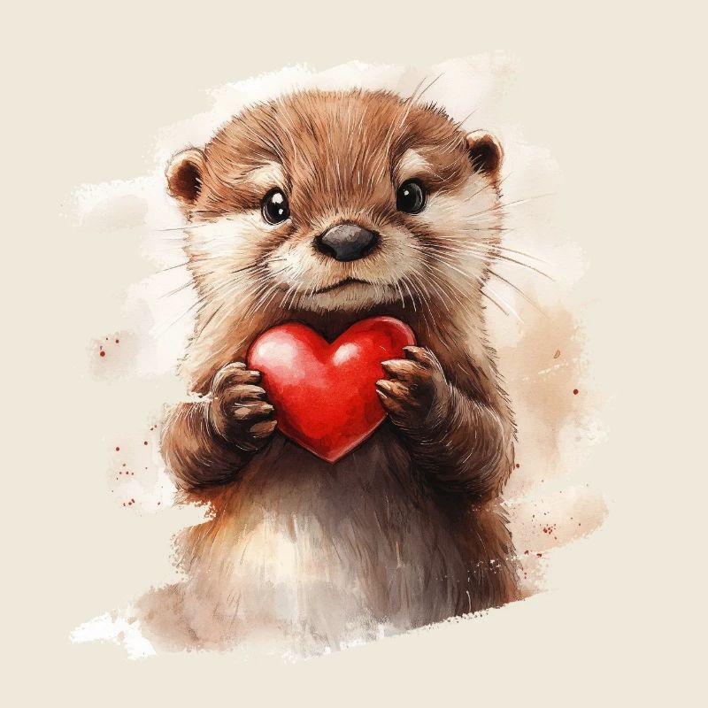 Otter mit Herz