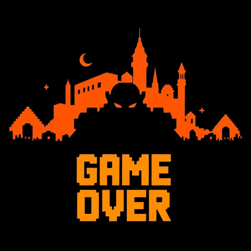 Skyline en pixel art - "game over"