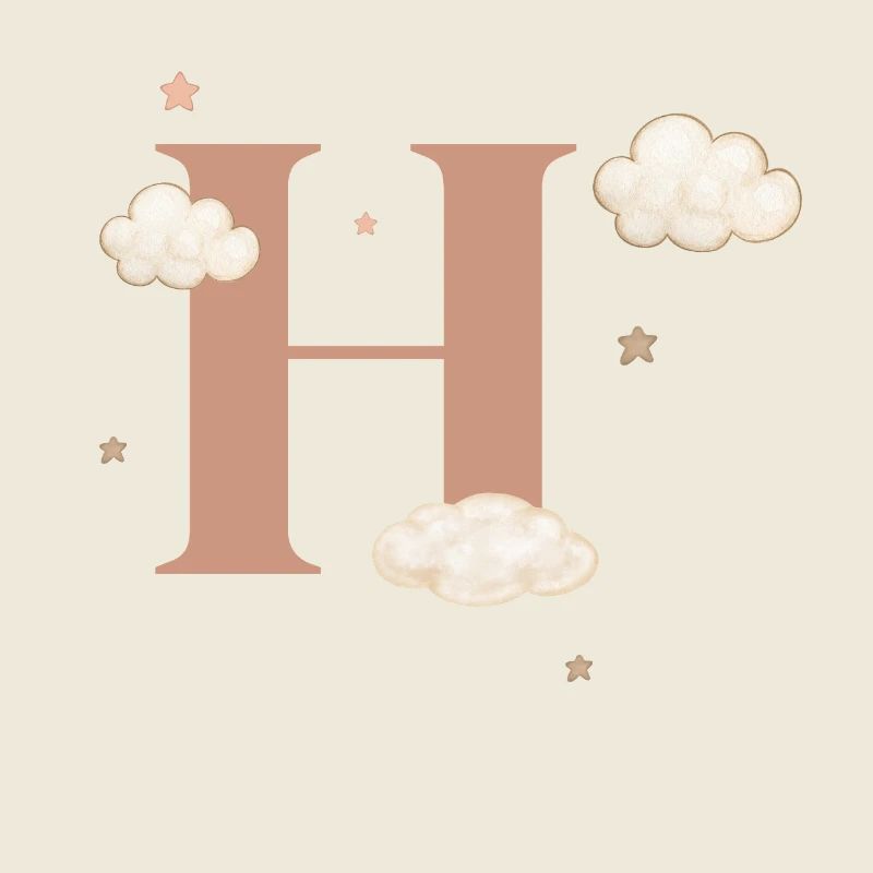 Buchstabe h bewölkt Sterne