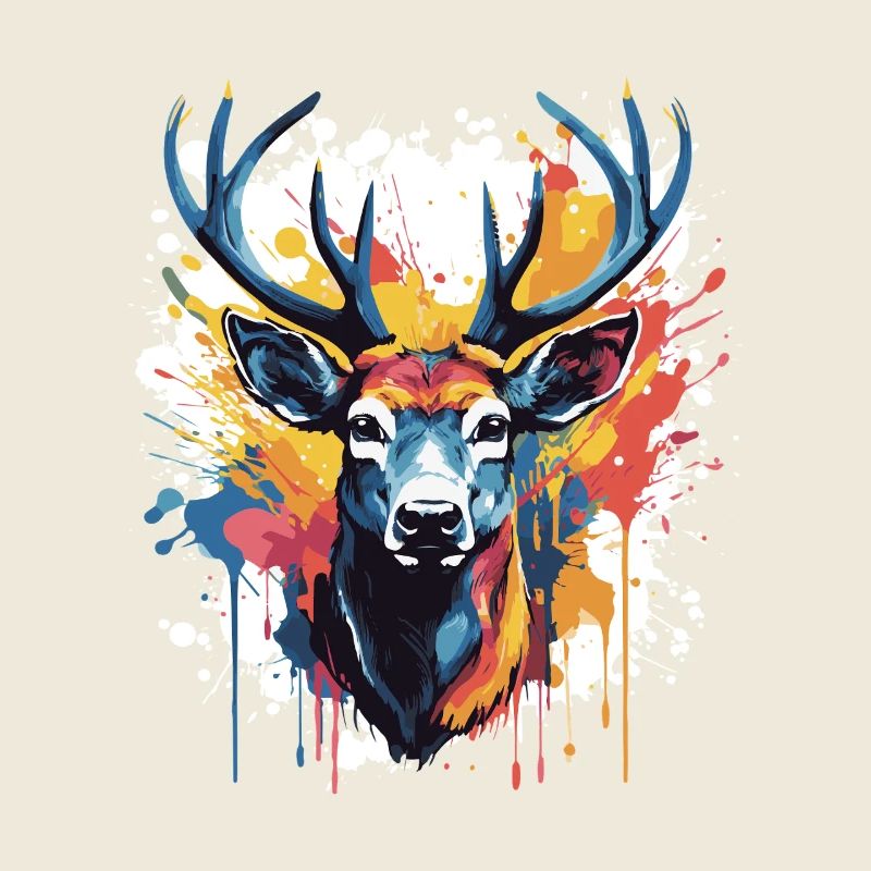 Deer Animal Pop Art Head