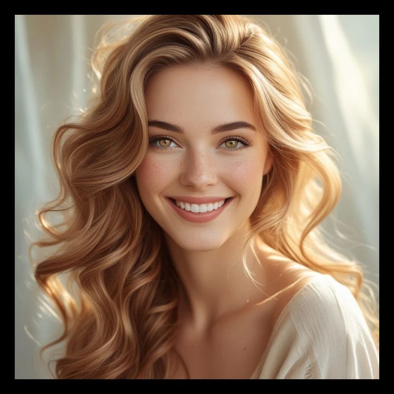 Schönes Mädchen mit glänzendem Haar