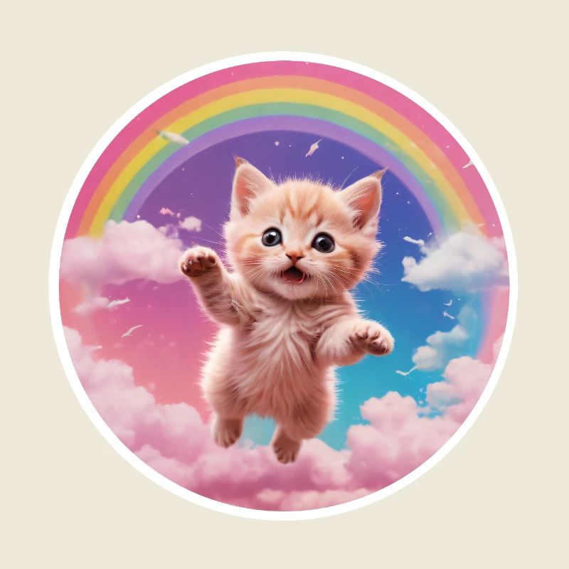 Rosa Kätzchen Regenbogen 1