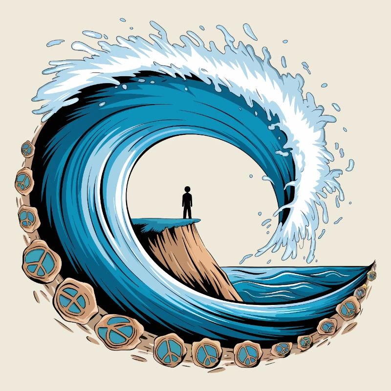 Vague océanique paisible avec vibrations de surf