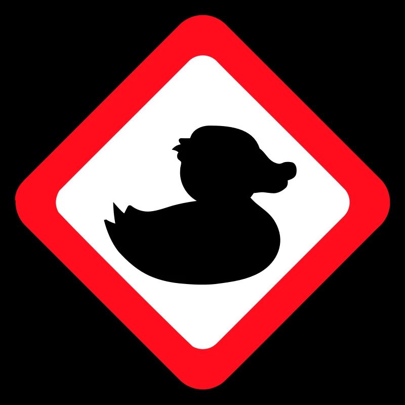 Duck Sign Warning Caution Danger Caution