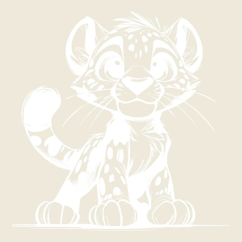 Kinder Zeichnung Leopard mit Schmuseblick
