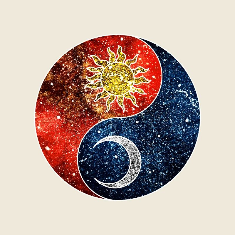 Soleil et Lune Cosmiques - Version Yin et Yang