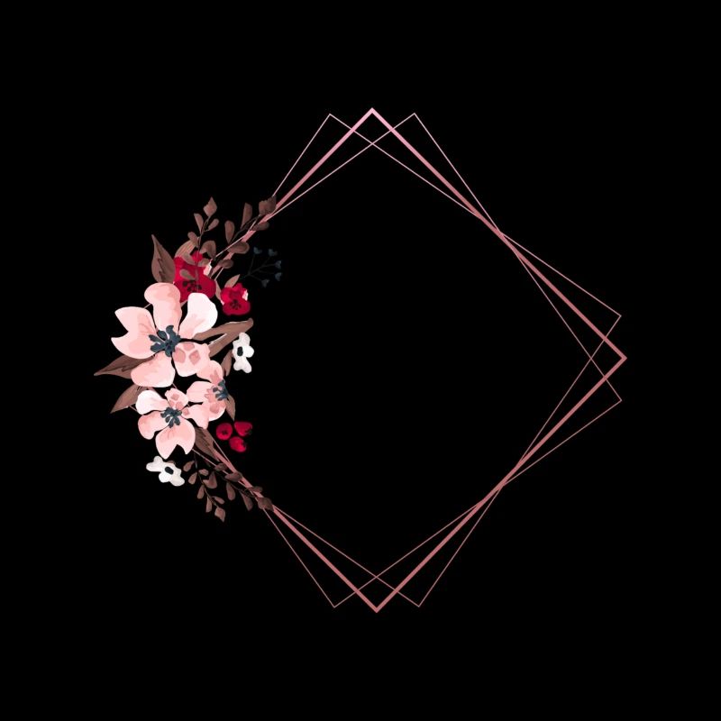 Fleurs dans un cadre rectangulaire / Tons roses