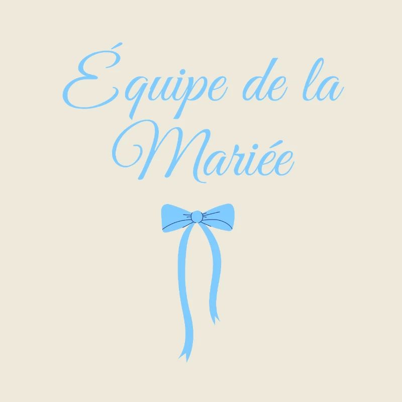 Équipe la mariée noeud bleu