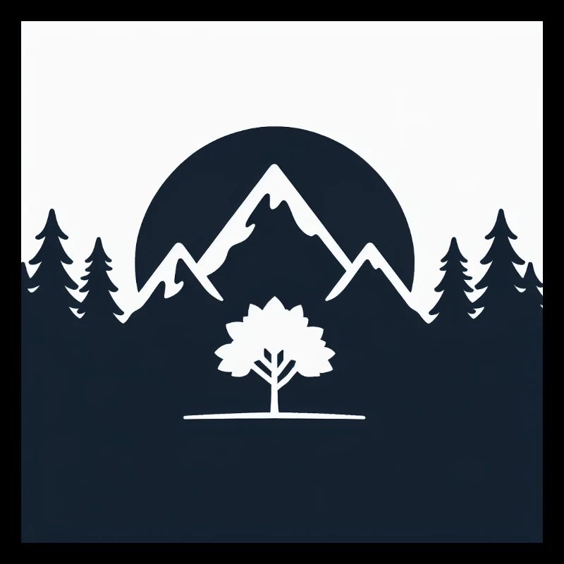 Berg- und Baumlandschaft Design