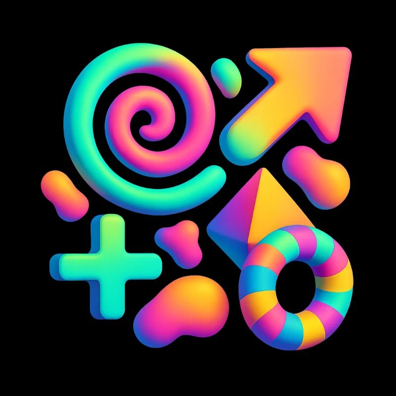 Neon Dreams – 3D Abstrakte Formen Explosion