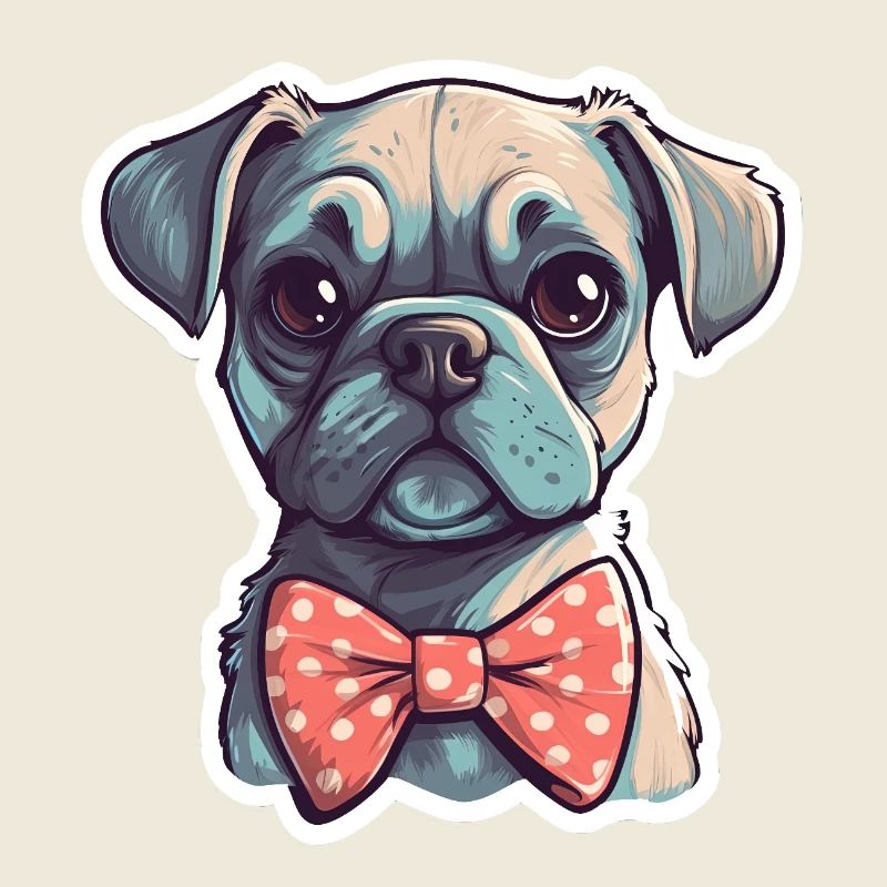 Ein süßer Hund mit Fliege