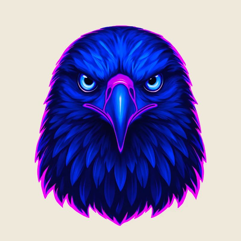 Blauer Adler Neon Kunst
