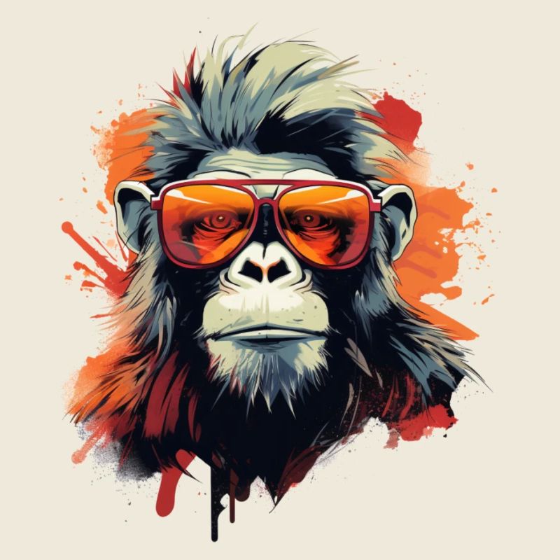 Cool party monkey avec des lunettes de soleil