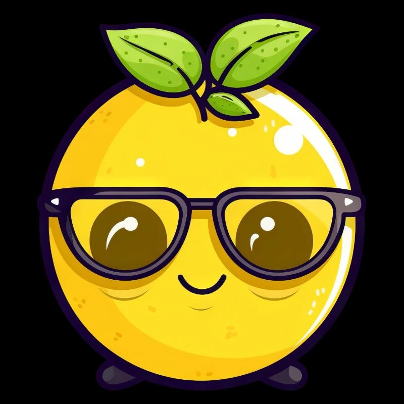Kawaii Lemon avec lunettes Nerd - Design mignon