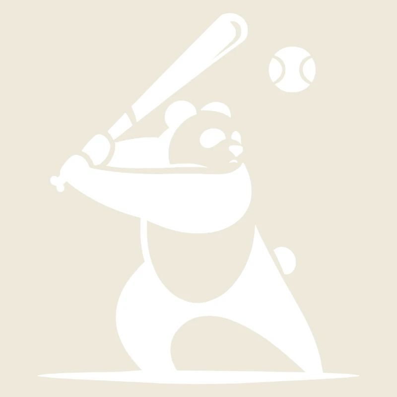Minimalist panda baseball silhouette