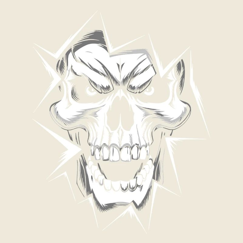 Angry skull with long teeth