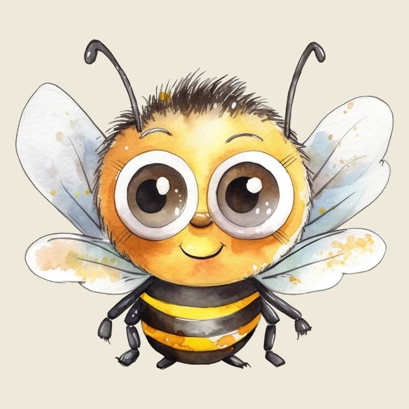 Bumblebee Watercolor Drawing