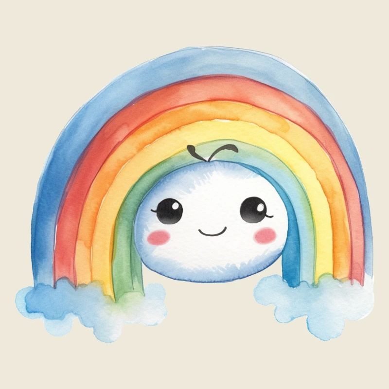 Rainbow Watercolor Drawing