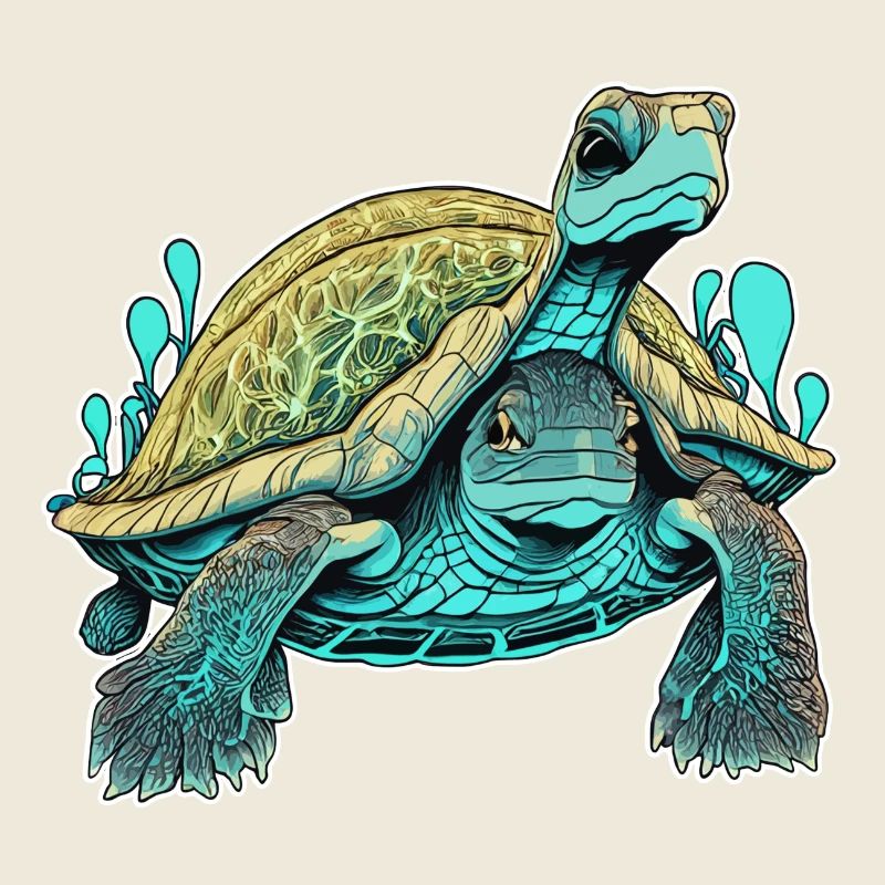 Tortue psychédélique à double face