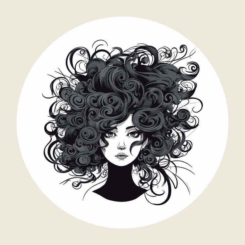 Crazy Frau wilde Haare