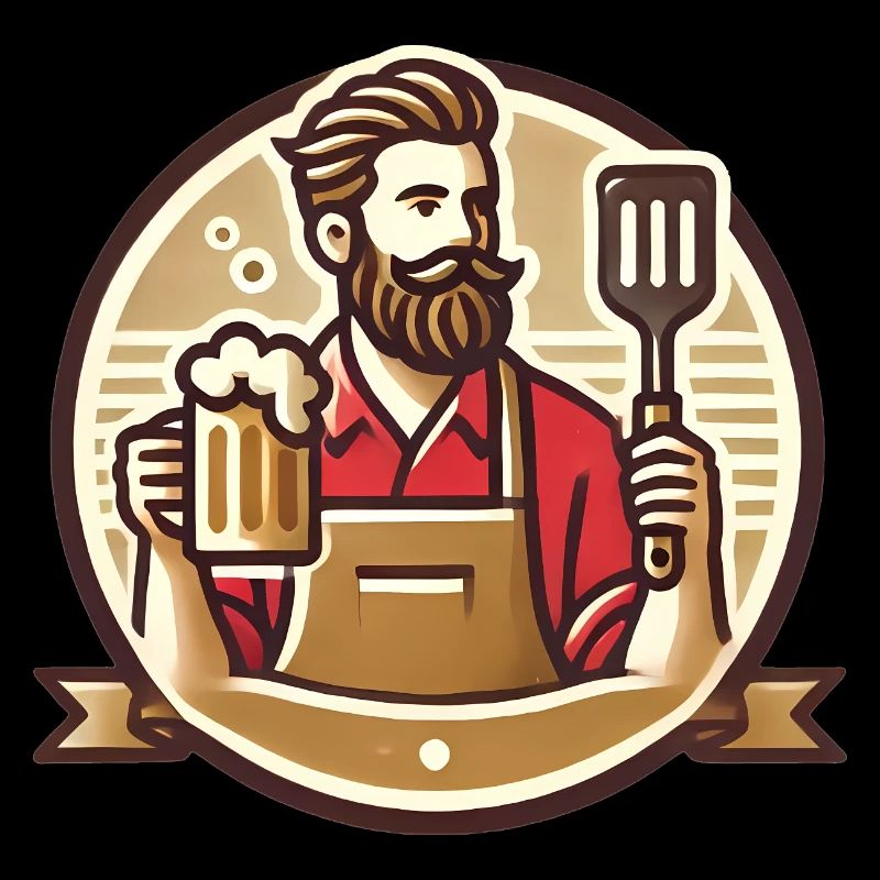 Bärtiger Grill Master Badge Design