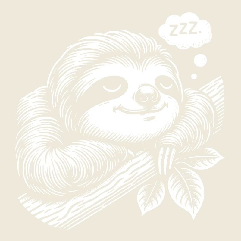 Cute sleepy sloth getting calm