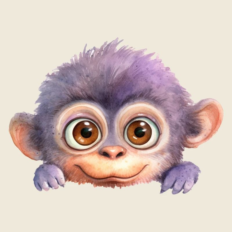 Monkey Drawing Watercolor