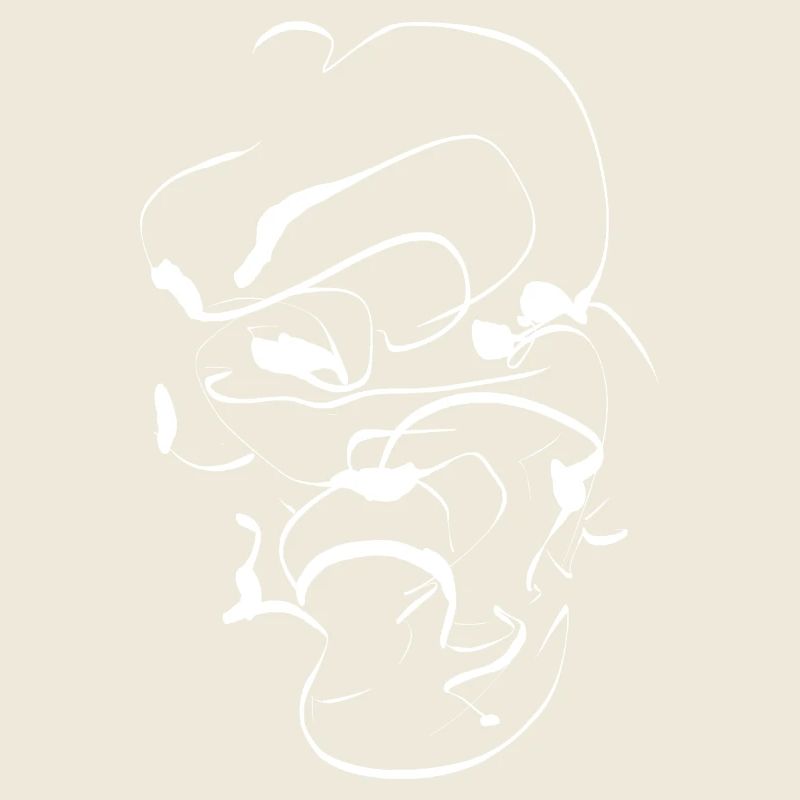 Samurai encre visage / masque minimal abstraite