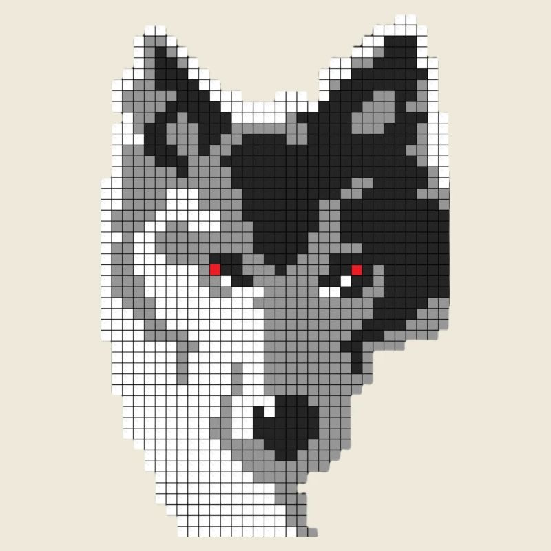 Grauer Wolf in Form eines Pixel Classic T-Shirts