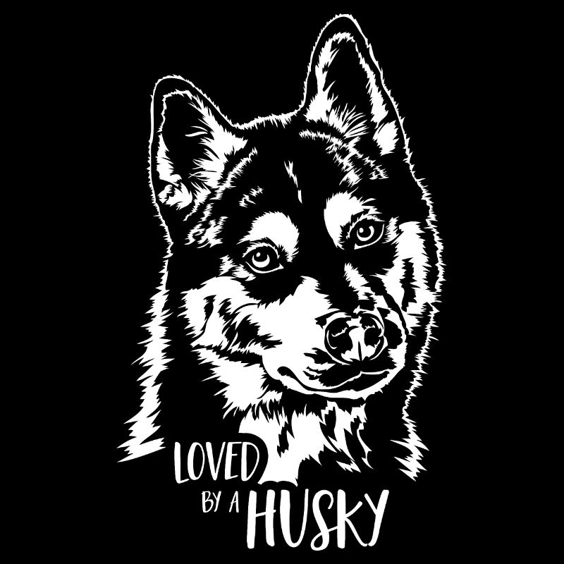 Loved by a Husky dog saying Wilsigns