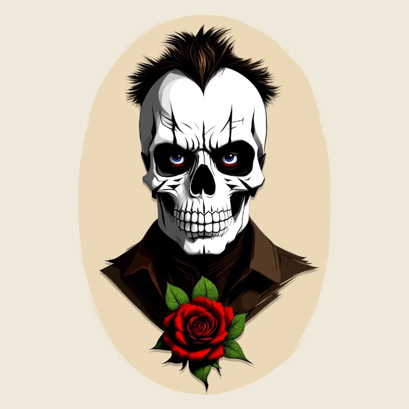 Skull with rose