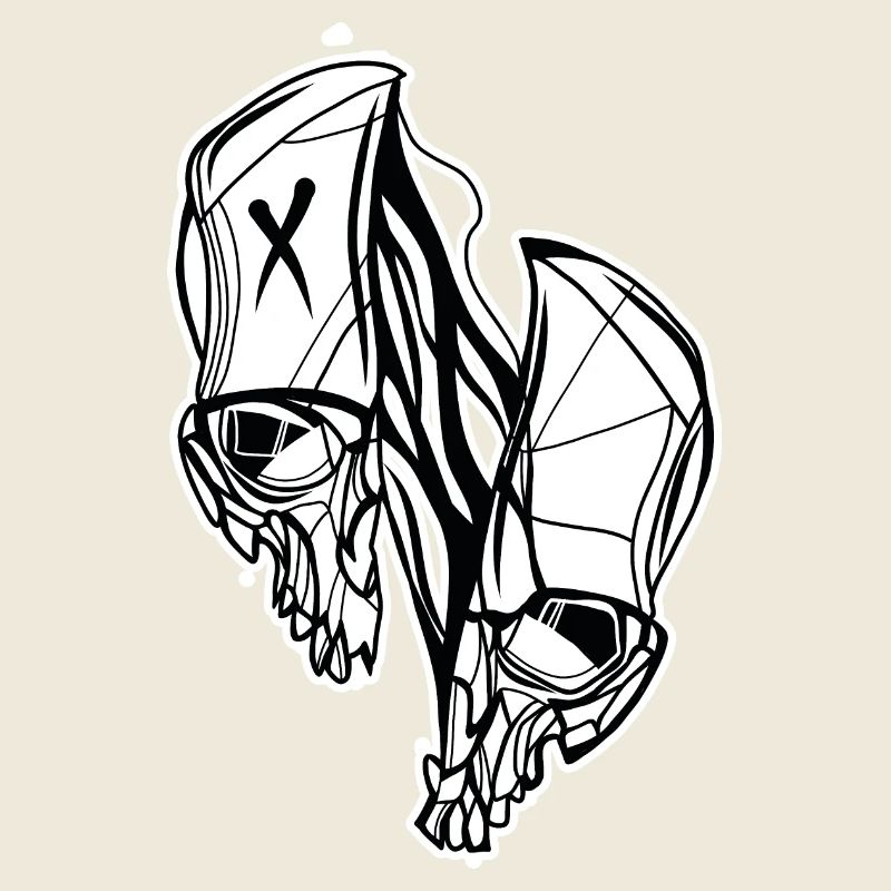 Geteilter Schädel // Illustration