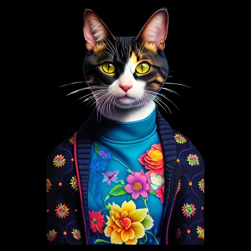 Wunderbare heimische kurzhaarige Katze wartet einsam