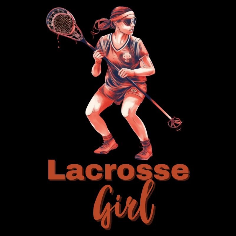 Joueuse de crosse avec bâton