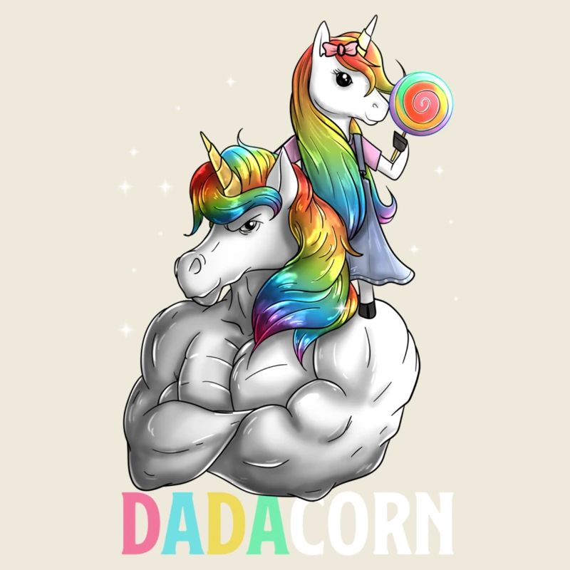 Unicorn Dad Dadacorn Daddy Father'S Day Papa Cute